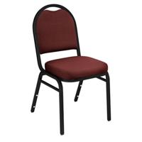

National Public Seating 9200 Series Premium Fabric Upholstered Dome-Back Stack Chair, Rich Maroon Seat, Black Sandtex Frame, Unboxed