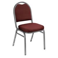 

National Public Seating 9200 Series Premium Fabric Upholstered Dome-Back Stack Chair, Burgundy Seat, Silvervein Frame