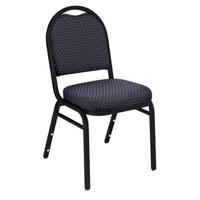 

National Public Seating 9200 Series Premium Fabric Upholstered Dome-Back Stack Chair, Navy Pattern Seat, Black Sandtex Frame