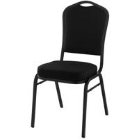 

National Public Seating 9300 Series Deluxe Fabric Upholstered Silhouette Stack Chair, Ebony Black Seat, Black Sandtex Frame