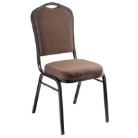 

National Public Seating 9300 Series Deluxe Fabric Upholstered Silhouette Stack Chair, Chocolatier Seat, Black Sandtex Frame