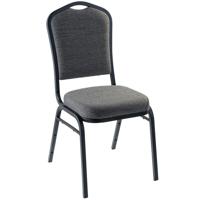 

National Public Seating 9300 Series Deluxe Fabric Upholstered Silhouette Stack Chair, Natural Graystone Seat, Black Sandtex Frame