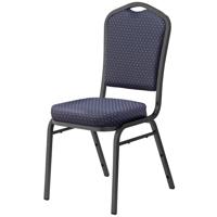 

National Public Seating 9300 Series Deluxe Fabric Upholstered Silhouette Stack Chair, Diamond Navy Seat, Silvervein Frame, Unboxed