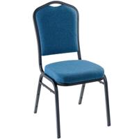 

National Public Seating 9300 Series Deluxe Fabric Upholstered Silhouette Stack Chair, Natural Blue Seat, Black Sandtex Frame