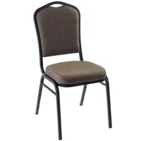 

National Public Seating 9300 Series Deluxe Fabric Upholstered Silhouette Stack Chair, Natural Taupe Seat, Black Sandtex Frame, Unboxed