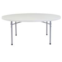 

National Public Seating BT71R 71" Heavy Duty Round Folding Table, Supports 700 Lbs, Speckled Gray Surface, Gray Frame
