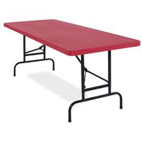 

National Public Seating BTA-3072-40 30x72" Height Adjustable Heavy Duty Folding Table, Supports 1000 Lbs, Blue Surface, Black Frame