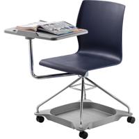 

National Public Seating Chair On The Go Mobile Tablet Chair, Supports 440 Lbs, Blue Surface, Chrome Frame