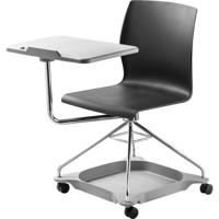 

National Public Seating Chair On The Go Mobile Tablet Chair, Supports 440 Lbs, Black Surface, Chrome Frame
