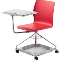 

National Public Seating Chair On The Go Mobile Tablet Chair, Supports 440 Lbs, Red Surface, Chrome Frame