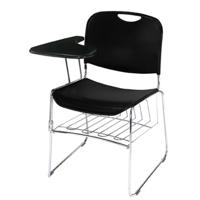 

National Public Seating Left Tablet Arm for 8500 Series Stack Chair, Black Surface, Chrome Frame