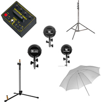 

Novatron V400-D 3-Head Starter Kit, Includes 1x 2140C 3-Way Lamp Head, 1x 2110C One Stop Reducing Lamp Head, 1x 2100C Standard Flash Head, 400W/s Power Pack, 2x N5010T 10' Light Stand and 1x N5003 3' Backlight Stand