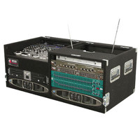 

Odyssey Innovative Designs CT22 Carpeted Twin Rack, Top Left 10U Space, Bottom Left 4U Space, Right 8U Space