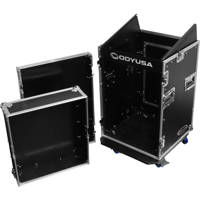 

Odyssey Innovative Designs Combo Rack Flight Case with Wheels, 10U Top Slanted Rack Space and 14U Bottom Vertical Rack Space