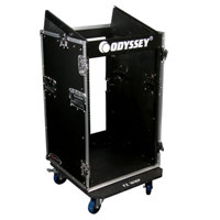 

Odyssey Innovative Designs FR1016W Flight Road Combo Case for 10U Mixer and 16U Other Gear with Wheels, ABS Laminate Over 1/4" Plywood