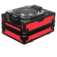 

Odyssey Innovative Designs Flight Ready CD Player Case for Large Format Tabletop CD Player, Red and Black