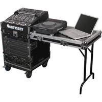 

Odyssey Innovative Designs Flight Zone ATA DLX Combo Rack Case with Wheels & Side Table, 11U Slant, 12U Vertical