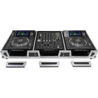 

Odyssey Innovative Designs Flight Zone Series DJ Coffin with Wheels and Extra Deep Rear Cable Space for Two Large Format Tabletop CD/Media Players & Mixer, Silver/Chrome