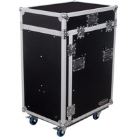 

Odyssey Innovative Designs FZ1316WDLX Flight Zone ATA DLX Combo Rack Case With Wheels, Side Table, 13U Slant, 16U Vertical