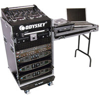

Odyssey Innovative Designs FZ1116WDLX Flight Zone ATA DLX Combo Rack Case With Wheels & Side Table, 11U Slant, 16U Vertical