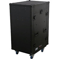 

Odyssey Innovative Designs FZ1116WDLXBL Flight Zone ATA DLX Combo Rack Case With Wheels & Side Table, 11U Space Slanted Rack, 16U Space Vertical Rack