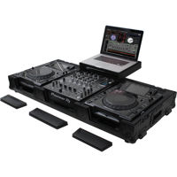 

Odyssey Innovative Designs Black Label Series Low Profile Glide Style DJ Coffin with Wheels for One 12" Format Mixer and 2 Large Format CD/Digital Media Players