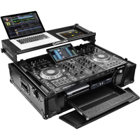 

Odyssey Innovative Designs Flight Zone Black Label Case with Glide Platform, Wheels and 19" 2U Bottom Rack for Denon Prime 4 DJ Controller