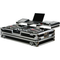 

Odyssey Innovative Designs Remixer Glide Style Series CD/Digital Media DJ Coffin for 2 Turntables in Battle Position & 10" Mixer with Rollers