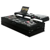 

Odyssey Innovative Designs Black Label Remixer Glide Style Series DJ Coffin for 2 Turntables in Battle Position & 12" Width Mixer