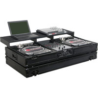 

Odyssey Innovative Designs Black Label Remixer Glide Style Series CD/Digital Media DJ Coffin for 2 Turntables in Battle Position & 10" Mixer