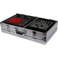 

Odyssey Innovative Designs Krom Series Case with Side Compartment for Numark PT01 Scratch Portable Turntable, Silver