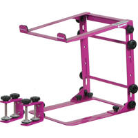 

Odyssey Innovative Designs Designer DJ Series L-Stand Mobile Folding Laptop/Gear Stand with Table/Case Clamps, 12-14.5" Adjustable Height, Pink