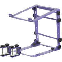 

Odyssey Innovative Designs Designer DJ Series L-Stand Mobile Folding Laptop/Gear Stand with Table/Case Clamps, 12-14.5" Adjustable Height, Purple