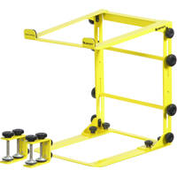 

Odyssey Innovative Designs Designer DJ Series L-Stand Mobile Folding Laptop/Gear Stand with Table/Case Clamps, 12-14.5" Adjustable Height, Yellow