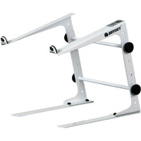 

Odyssey Innovative Designs Designer DJ Series L Stand Laptop/Gear Stand with Table/Case Clamps, 9.5-14.5" Adjustable Height, White