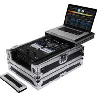 

Odyssey Innovative Designs Flight Zone Low Profile Glide Style Series Universal Case with Extra Deep Rear Cable Space for 12" Format DJ Mixer, Chrome/Black