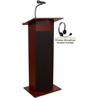 

Oklahoma Sound Power Plus 111PLS Lectern with Wireless Headset Mic, Mahogany