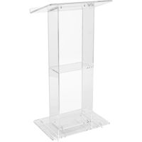 

Oklahoma Sound Contemporary 401S Clear Acrylic Lectern with Shelf, Clear