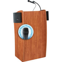 

Oklahoma Sound Vision 611-S Sound Lectern with LMW-5 Wireless Handheld Microphone, Cherry