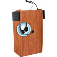 

Oklahoma Sound Vision 611-S Sound Lectern with LMW-7 Wireless Headset Microphone, Cherry