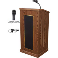 

Oklahoma Sound Prestige 711 Sound Lectern with Wireless Handheld Mic, Medium Oak