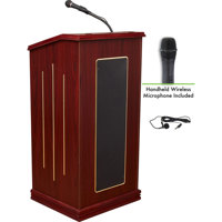 

Oklahoma Sound Prestige 711 Sound Lectern with Wireless Handheld Mic, Mahogany