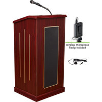 

Oklahoma Sound Prestige 711 Sound Lectern with Wireless Tie Clip/Lavalier Mic, Mahogany