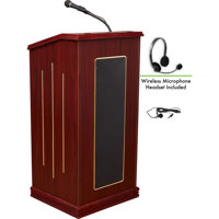 

Oklahoma Sound Prestige 711 Sound Lectern with Wireless Headset Mic, Mahogany