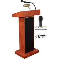 

Oklahoma Sound Orator 800X Floor Sound Lectern with LWM-5 Wireless Handheld Microphone, Cherry