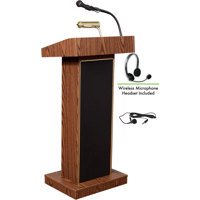 

Oklahoma Sound Orator 800X Floor Sound Lectern with LWM-7 Wireless Headset Microphone, Medium Oak