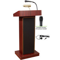 

Oklahoma Sound Orator 800X Floor Sound Lectern with LWM-5 Wireless Handheld Microphone, Mahogany