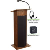 

Oklahoma Sound Power Plus 111PLS Lectern with Rechargeable Battery and Wireless Headset Mic, Medium Oak