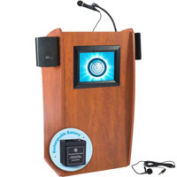 

Oklahoma Sound Vision 612S Floor Sound Lectern with 15" Digital Display and Rechargeable Battery, Cherry