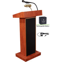 

Oklahoma Sound Orator 800X Floor Sound Lectern with Rechargeable Battery, Cherry